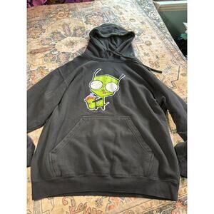 RARE Y2K Invader Zim! GIR w/ Slurpee Hoodie Black 2010 Mighty Fine Early 2000's